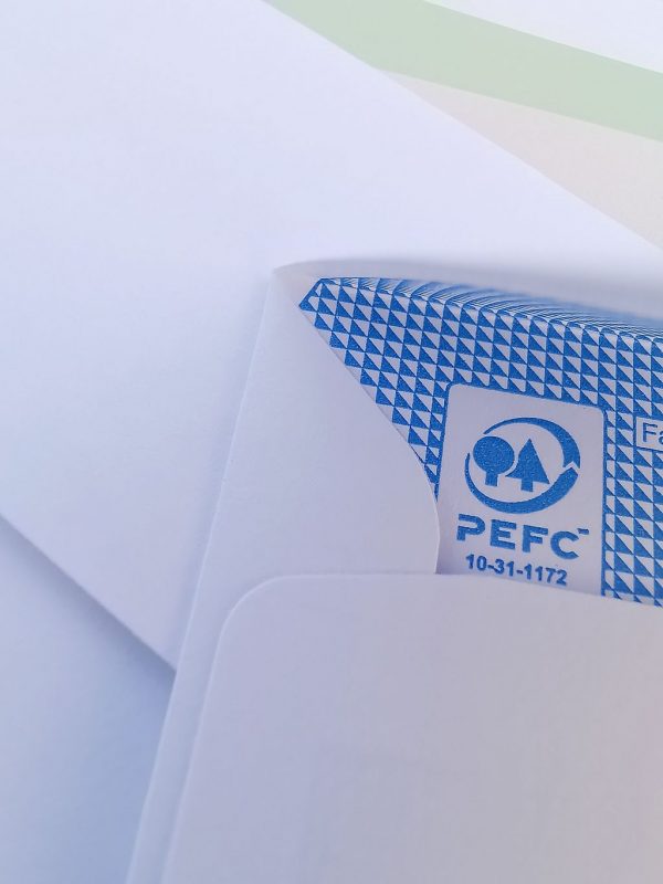 Beispiel für Briefumschlag mit PEFC-Siegel