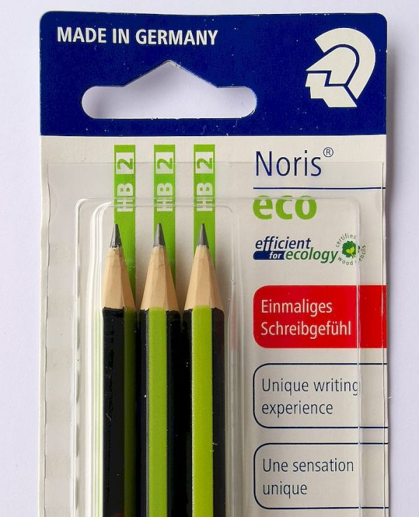 3 Bleistifte Noris eco mit Härtegrad HB 2
