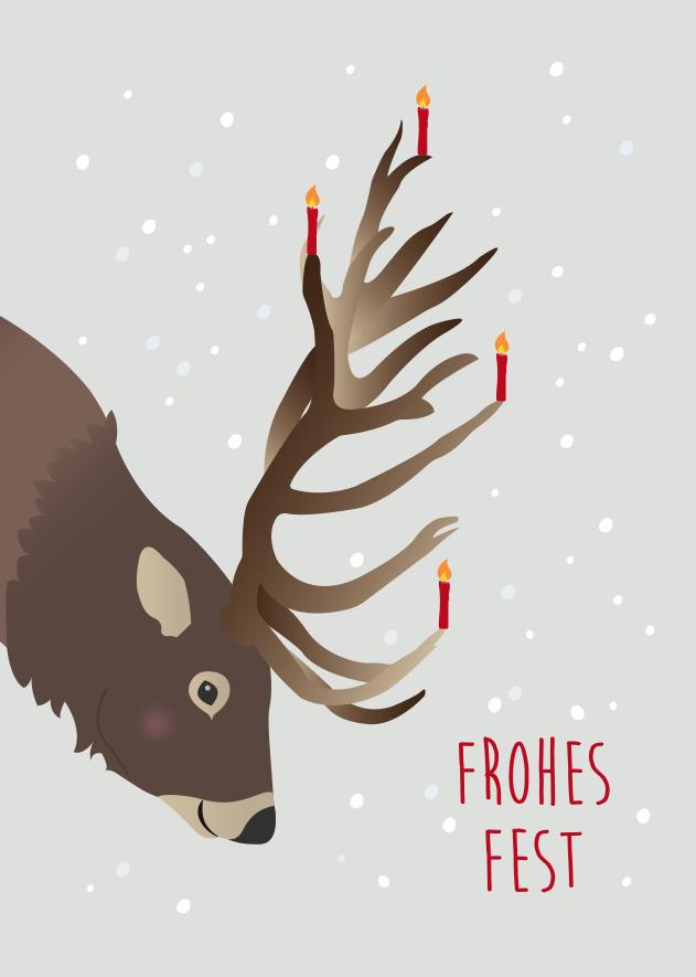 Weihnachtspostkarte "Hirsch" mit PEFC-Zertifierung